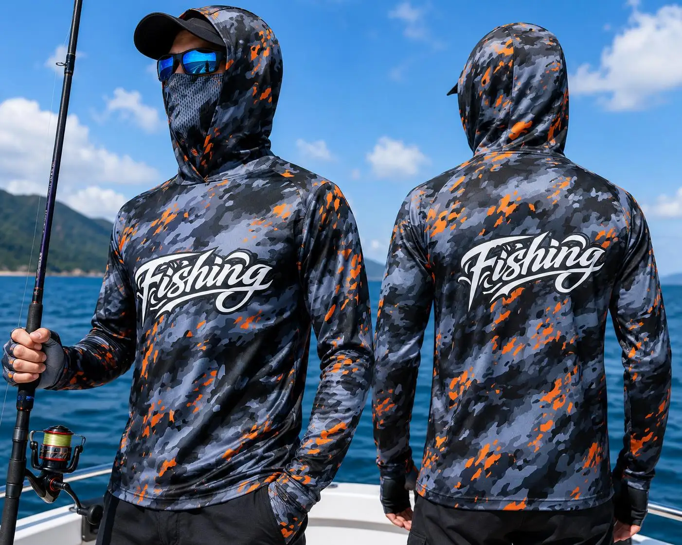 Fishing Shirt Uv Protection - Chemise de pêche à capuche pour