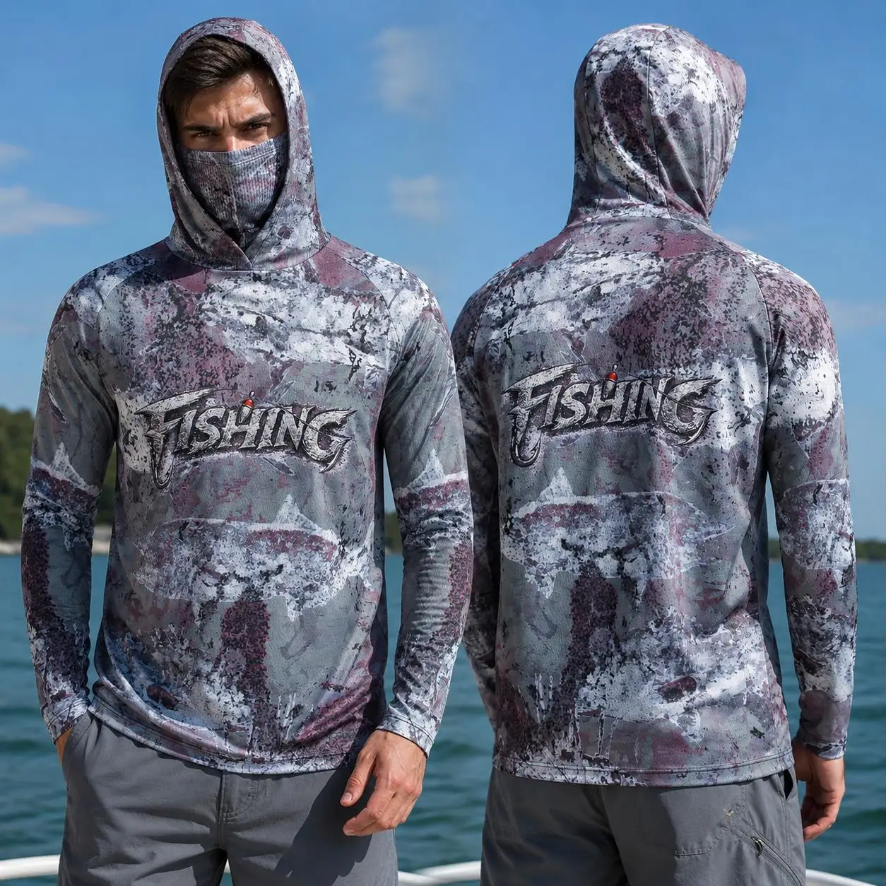Chemise de pêche à capuche pou - Fishing Mask Sun Protection avis et prix