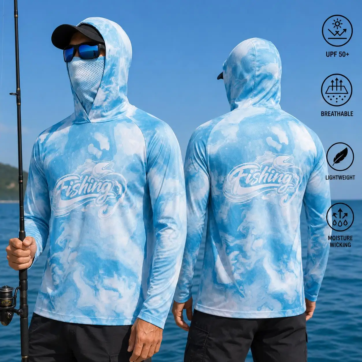Chemise de pêche à capuche pou - Fishing Shirt Uv Protection avis et prix